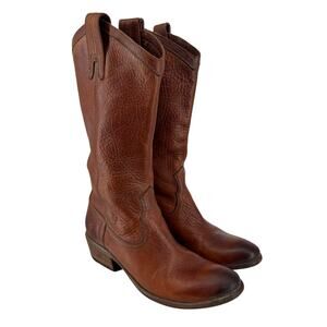 Frye Carson Western Riding Boots Size 7 Cowgirl 77679 Cognac Pull On Tall